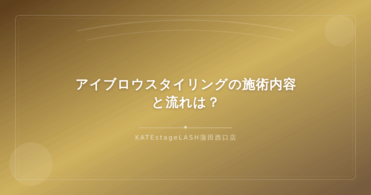 アイブロウスタイリングの施術の流れを説明するイメージ
