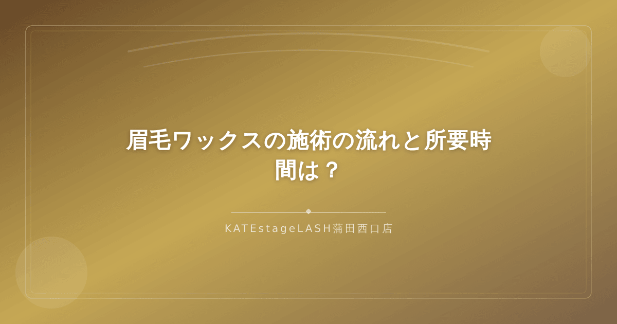 眉毛ワックスの施術手順と所要時間の説明