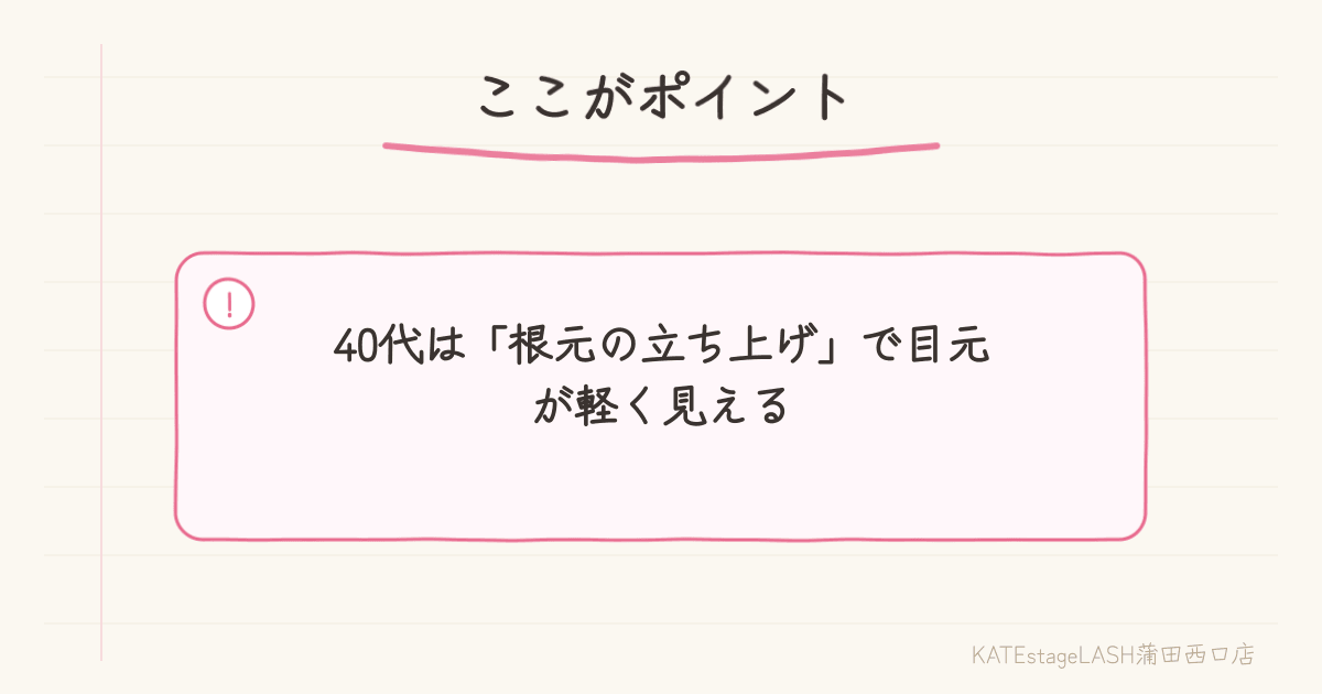 昔より目が小さく見えると相談する40代のお客様のシーン