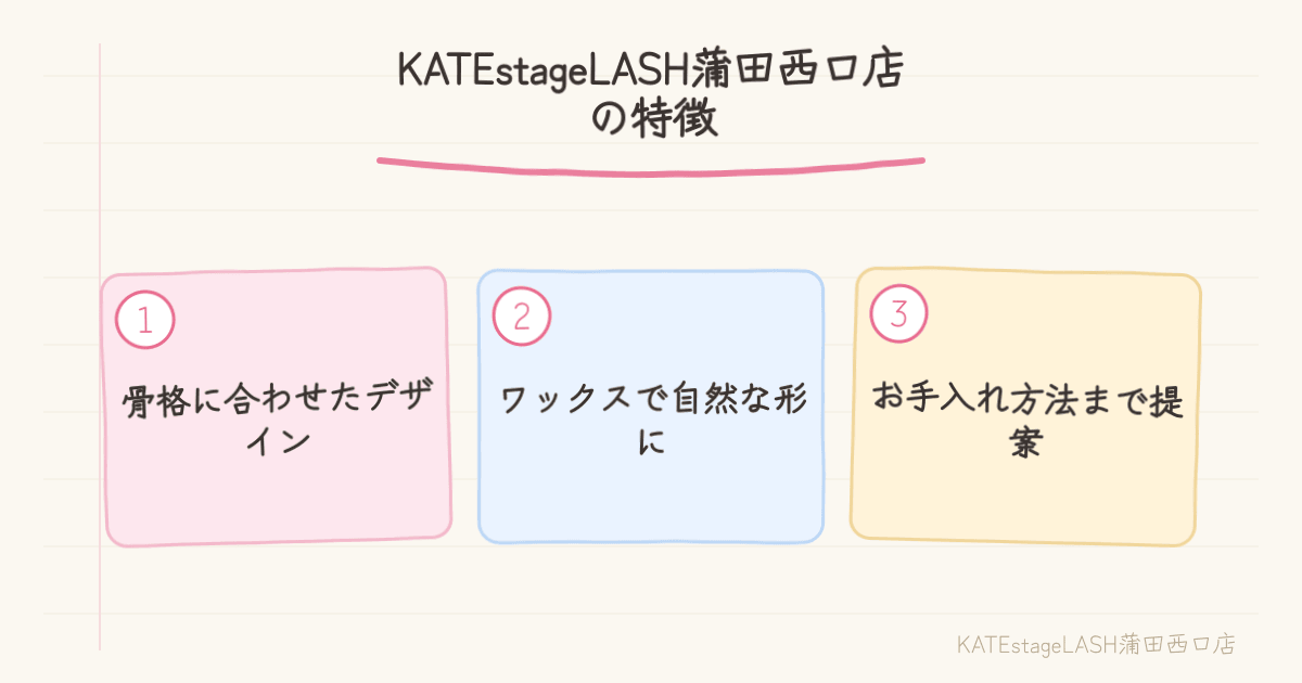 KATEstageLASH蒲田西口店のアイブロウの特徴