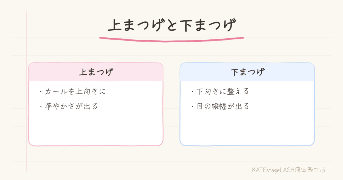 下まつげのパーマの特徴と上まつげとの違い