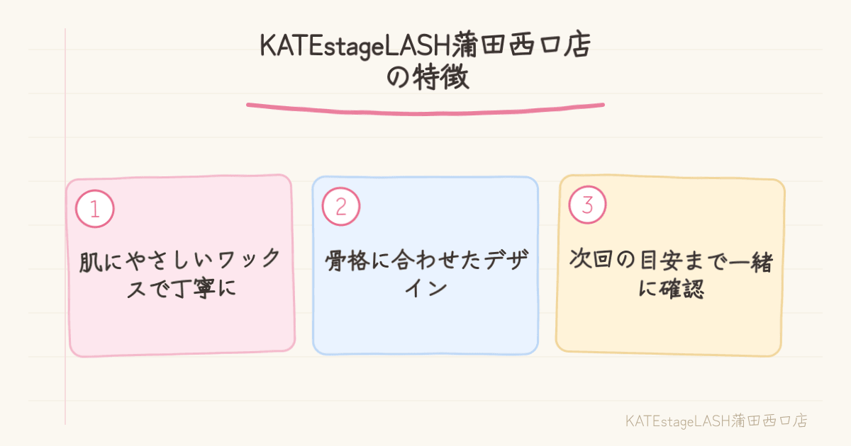 KATEstageLASH蒲田西口店のアイブロウの特徴