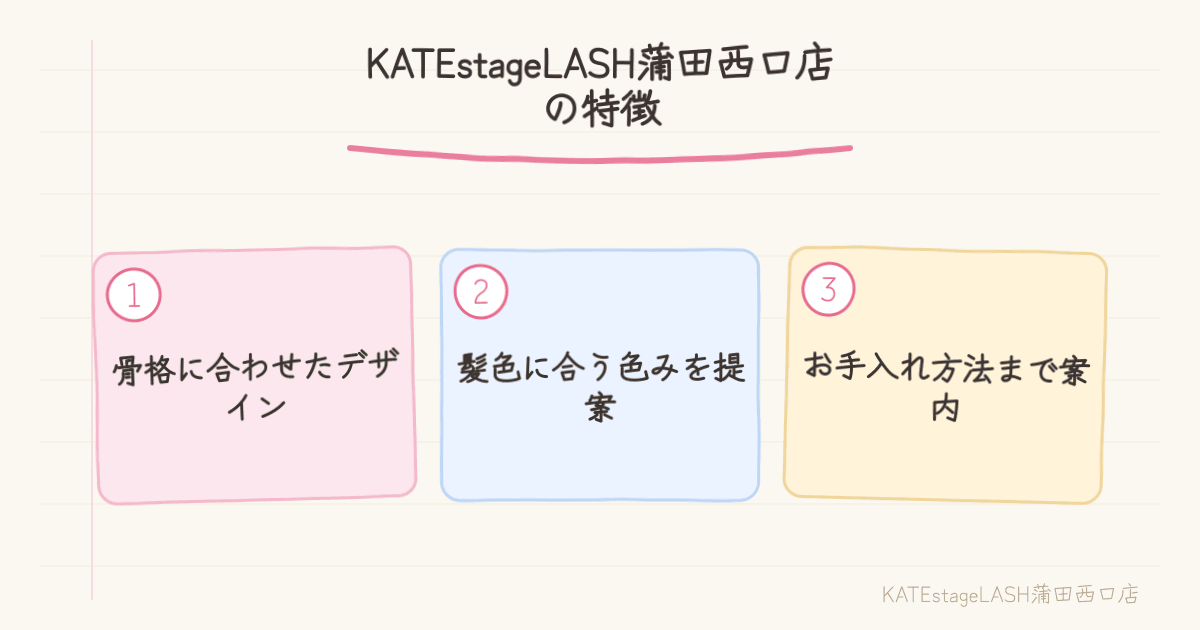 KATEstageLASH蒲田西口店のアイブロウの特徴