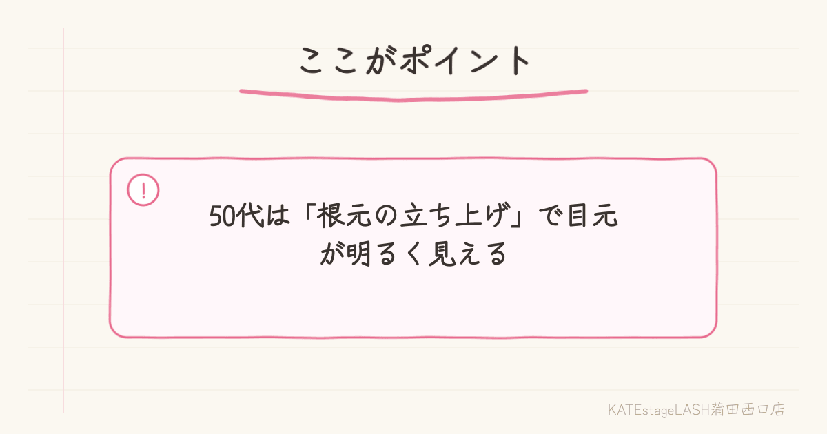 アイメイクが決まらなくなったと相談する50代のお客様のシーン