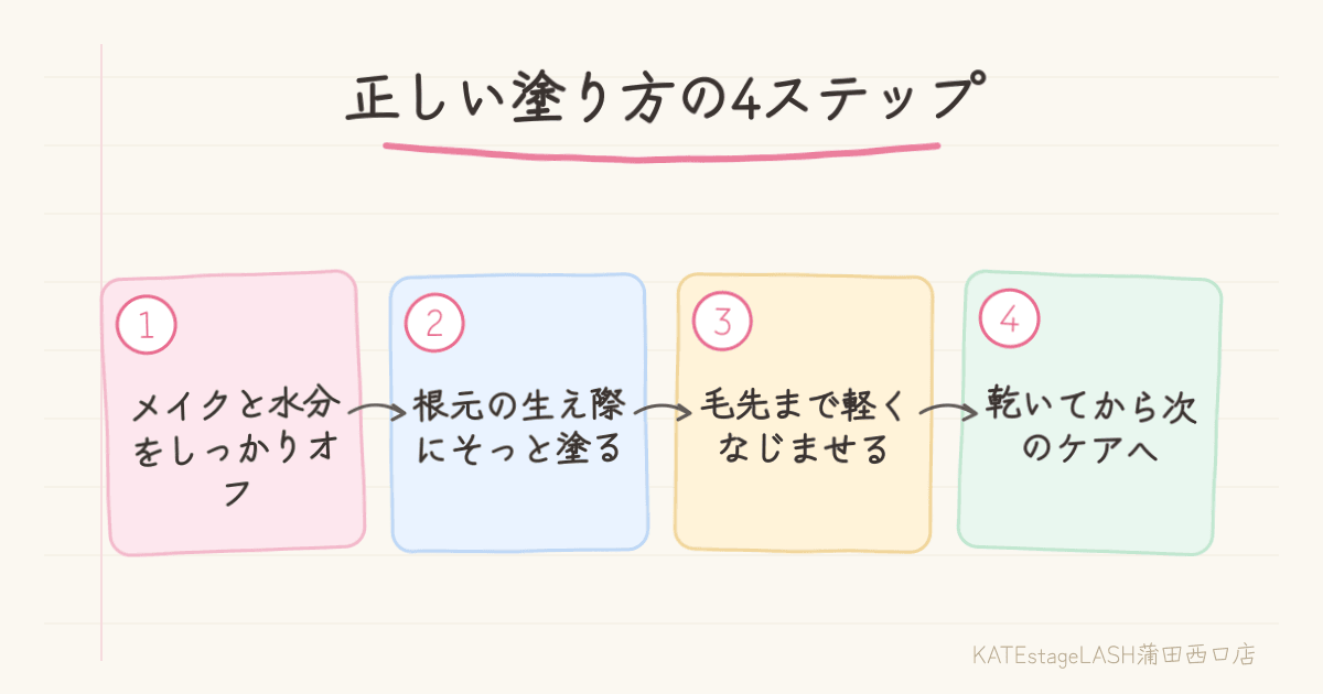 まつ毛美容液の正しい塗り方と量とタイミング